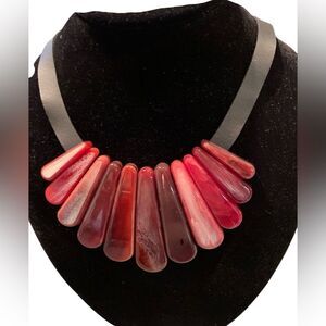 VINTAGE ANTHRO Leather Statement Necklace